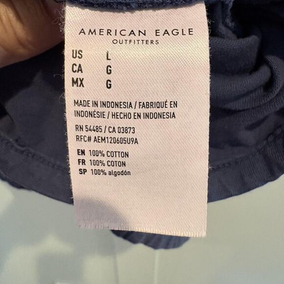 American Eagle Shirt Mens Large Blue Super Soft Standard Fit Button Up Pockets - Picture 10 of 13